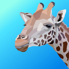 geometric polygonal of giraffe premium vector illustration