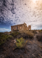 Old abandoned house in a mine in Almeria (Spain)