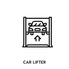 car lifter icon vector. car lifter sign symbol 