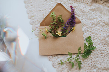 Envelope with flowers 
