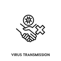 virus transmission icon vector. virus transmission sign symbol 