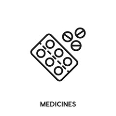 medicines icon vector. medicines sign symbol 