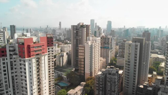 Urban Jungle, Tall residential buildings, and Beautiful skyline during the 2020 lockdown in Mumbai city, Maharashtra India