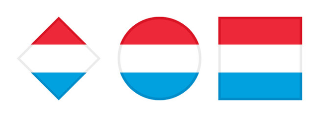 luxembourg flag icon set. isolated on white background 