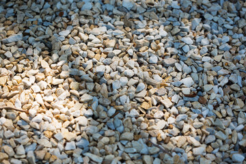 pebble gravel background with abstract shadow