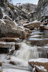 Fototapeta na wymiar Backcountry wilderness landscapes of Yosemite National Park in the winter by Dalton Johnson Media
