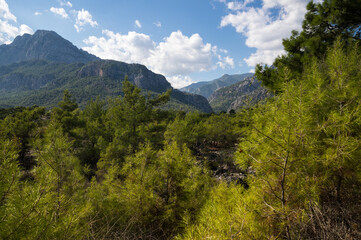 Fototapeta na wymiar Veiw of mountains in Kemer, Turkey