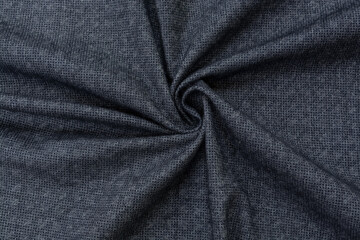 Naklejka premium Woolen blue fabric background, drapery, top view natural wool