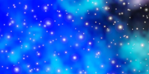 Light BLUE vector texture with beautiful stars. Modern geometric abstract illustration with stars. Pattern for new year ad, booklets.