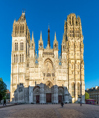 Fototapeta na wymiar Cathedral of Notre-Dame de Rouen in Rouen, Normandy, France. Architecture and landmarks of Rouen.