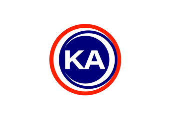 Initial Monogram Letter K A Logo Design Vector Template. K A Letter Logo Design