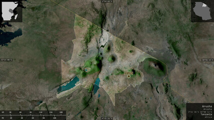 Arusha, Tanzania - composition. Satellite
