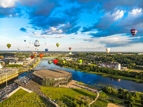 Hot Air Balloons Festival In Kaunas, Lithuania