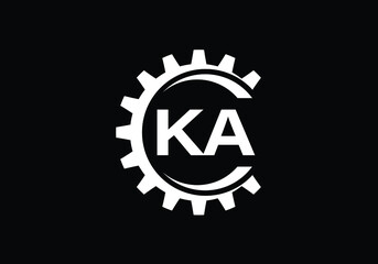 Initial Monogram Letter K A Logo Design Vector Template. K A Letter Logo Design