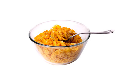 flakes in a transparent plate on a white background