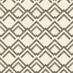Abstract striped geometric seamless pattern on texture background in retro colors. Endless pattern can be used for ceramic tile, wallpaper, linoleum, textile, web page background.