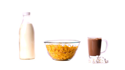 cereal with milk and cocoa