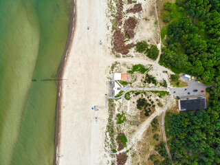 Lithuanian sea shore at Curonian spit. Unique place among Baltic sea and Curonian lagoon
