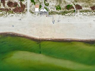 Lithuanian sea shore at Curonian spit. Unique place among Baltic sea and Curonian lagoon