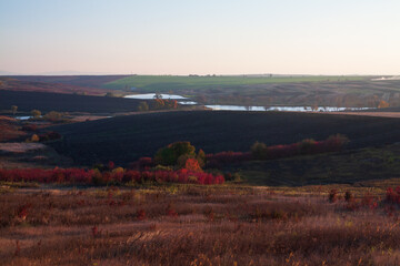 Evening in the province, view of the field