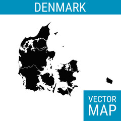Denmark vector map with title