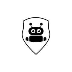 Simple illustration of intelligent robot icon for web design isolated on white background