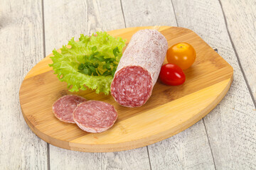 Italian dry Saliami pork sausage