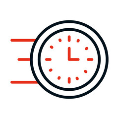 fast clock icon, half line half color style