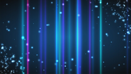 Abstract blue background. Magic glittering light. Vector illustration