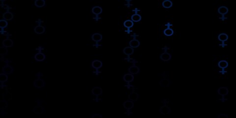 Dark Gray vector template with businesswoman signs.