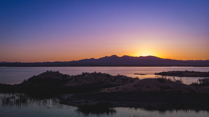 sunset on the river