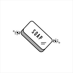 Soap icon, single black linear 3d web icon