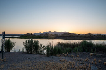 sunset on the river