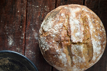 made dough bread, made with a 6-month hydration sourdough with tropical fruit water.