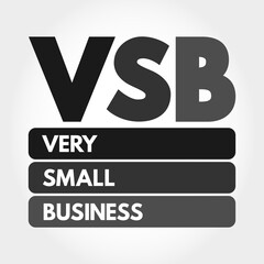 VSB - Very Small Business acronym, business concept background