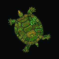 Turtle is decorative. Vector stock illustration eps 10. Hand drawing