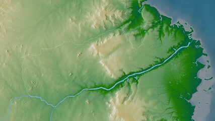 Mtwara, Tanzania - outlined. Physical