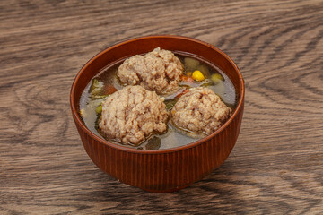 Soup with vegetables and meat balls