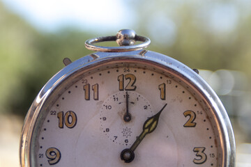 antique vintage metallic clock brocke object