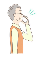 スマホで通話する男性の横顔