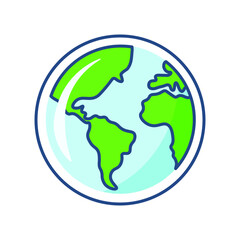 globe with different continents, color icon