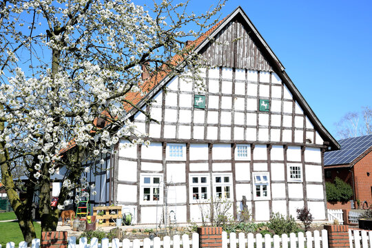 Historic farmhouse in Osnabrücker Land, Lower Saxony, Germany, 05-22-2020