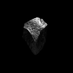 Fototapeta premium asteroid or meteorite in outer space on a black background, 3D rendering, banner or wallpaper