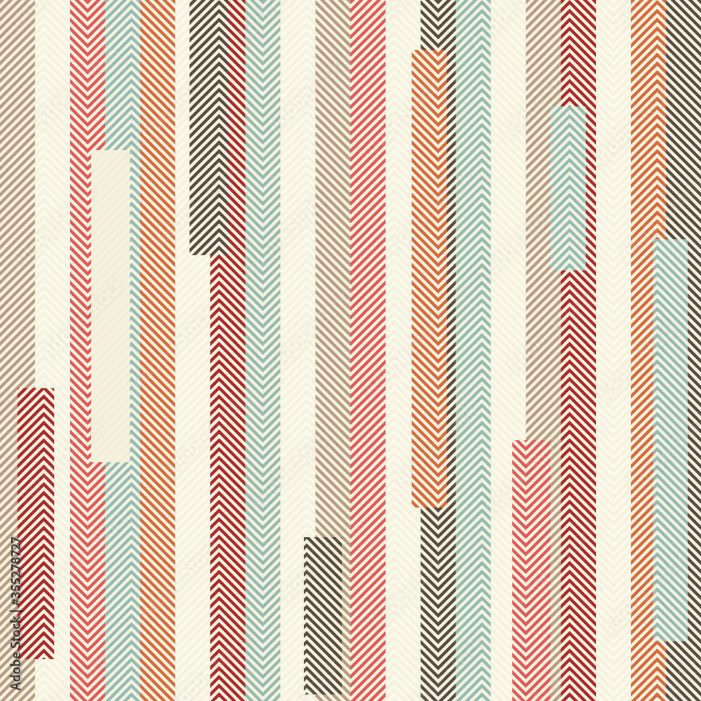 Aufkleber abstract striped geometric seamless pattern on texture background in retro colors. endless pattern c