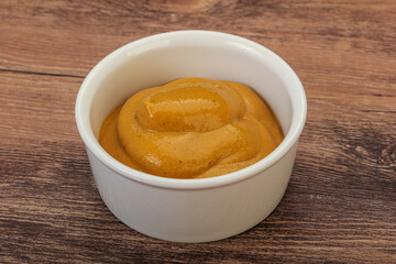 Mustard sauce in the bowl