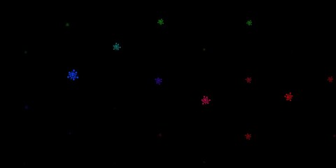 Dark pink, green vector backdrop with virus symbols.