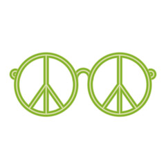 peace and love glasses design of Hippie art and creative theme Vector illustration