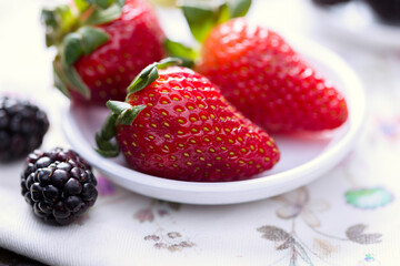strawberries with blackberry