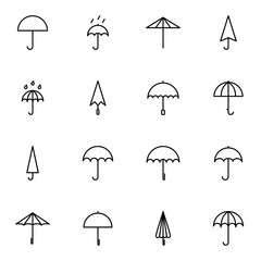 Umbrella icon set. creative umbrella, weather outline icons sign vector illustration. © Lalavida