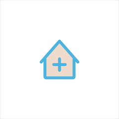 hospital icon flat vector logo design trendy